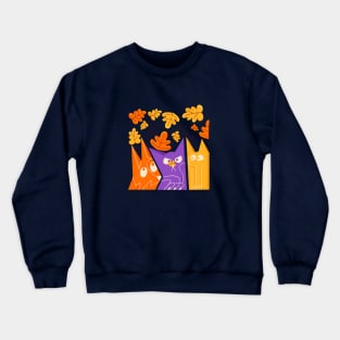 Two foxes and One cat Crewneck Sweatshirt